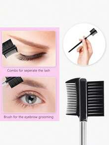 4pcs Decorative Eye Tool Set, Multi-Functional Eye Beauty Tools, 1pc , 1pc Eyebrow Scissors With Comb, 1pc Double-Sided Eyebrow Brush, 1pc Eyelash Comb, Makeup Artist Beauty Tool Set - Black - View 6