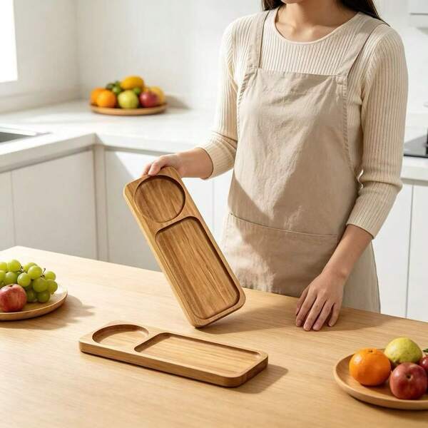 Wooden Tray, Unique Design Tray, Multi-Purpose Serving Tray, Wooden Plate, Food Serving Tray, Suitable For Cheese, Dinner, Coffee, Dessert, Snacks, Bread, Fruit, Appetizers, Storage, Bathtub Bathroom Storage Tray, Elegant Beautiful Practical Wooden Tray