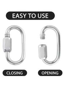 Konektor Cepat Rantai Baja Tahan Karat, Carabiner Oval Pengunci Ulir Tugas Berat, Perangkat Keras Penghubung Rantai Tahan Lama, Cocok untuk Pemasangan Hammock, Berkemah, Mendaki, Perakitan Peralatan Luar Ruangan, dan Aksesori Penghubung Perangkat. - MultiWarna - View 5