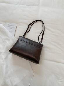 Premium Oil Wax Leather Chain Bag 2026 Spring New Vintage Distressed Texture Metal Lock Shoulder Crossbody Bag - Coffee - View 11