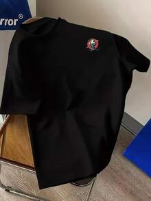 Skateboarding, deportes extremos, nueva camiseta de cuello redondo para hombre con estampado de doble cara, estilo casual deportivo, moda moderna, top de corte holgado, camiseta de manga cor - Blanco - Ver 11
