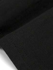 Camiseta S G de color sólido, de doble cara y multicolor, con estampado de patrón de ancla, suave y transpirable, adecuada para todas las estaciones, para la talla S y para viajes al - Negro - Ver 4