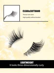 10 Pairs Natural Fox Eye Cat Fur 3D Fluffy Curly Tail Extension Invisible Transparent Band Comfortable Lightweight False Eyelashes For Beginners - 查看 4