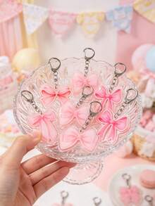 6 Stücke rosa Schleife Acryl Schlüsselanhänger, rosa Schleifenmuster Anhänger Schlüsselanhänger, Babyparty Geschenk Dekoration Schlüsselanhänger, Acryl Dekorationsartikel, Gender Reveal Party Schlüsselanhänger Geschenke, Taschen-/Handy-Anhänger, Spielbelohnungs-Geschenke, süße Cartoon Babyparty Geschenke, Schulanfang Geschenke, Party-Mitgebsel Füller - Bogen - Übersicht 7