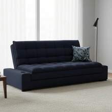 HOMEMAKE FURNITURE Sofá Cama Matrimonial Multifunción cojín de Respaldo Reversible Sofa de Sala, Sofá Cama Convertible, 2 Portavasos, Hecho en México - Azul - Ver 2