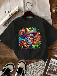Camiseta del 5 de Mayo, Camiseta del Carnaval Mexicano, Regalo para las fiestas mexicanas, Camiseta Feliz 5 de Mayo, Camiseta Mexicana, Camiseta Feliz 5 de Mayo - Negro - Ver 1