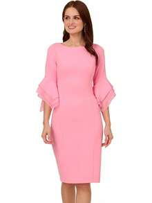 Adrianna Papell Vestido de Punto crepé con Mangas escalonadas Vestido para Mujer - Flor de Cerezo - Ver 1
