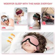 1/2件 3D睡眠眼罩 100%遮光 柔軟舒適 助眠眼罩 旅行必備 適用於學校、返校、旅行、居家等多種場合 - 彩色 - 查看 4