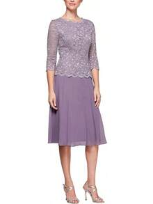 Alex Evenings Vestido de Encaje con Lentejuelas para Mujer (pequeño y Regular) - marino - Ver 7
