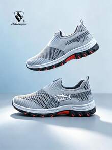 Zapatos deportivos para exteriores para hombres y mujeres, zapatos casuales cómodos y antideslizantes para hombres, zapatos ligeros y transpirables para hombres, zapatos de pareja para hombres y mujeres, zapatos de senderismo originales de marca, zapatos de correr árabes (patrón asimétrico) - Gris D20 - Ver 2