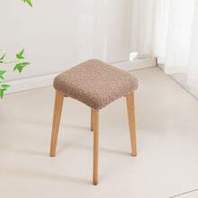 Teddy Fleece Square Stool Cover, Elastic Full Coverage Stool Slipcover For Home - Multicolor - View 12