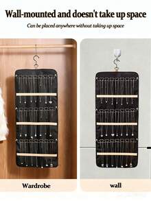 1pc, Double-Sided Jewelry Storage Bag, Wall-Mounted Jewelry Storage Bag, Jewelry Storage Hanging Bag, Made Of Transparent PVC Material, Jewelry Clearly Visible, Convenient And Fast To Find Desired Accessories, Saves Searching Time; Hanging Design, Saves Space, Equipped With Hooks, Can Be Hung On Wardrobe, Behind Door Or On Wall, No Need To Occupy Desk Or Drawer Space, Especially Suitable For Customers With Limited Living Space; Suitable For Fashion Enthusiasts With Large Quantities Of Jewelry, Having Many Necklaces, Earrings And Other Accessories, Suitable As A Gift For Friends Or Family; Jewelry Storage Bag - Multicolor - View 9