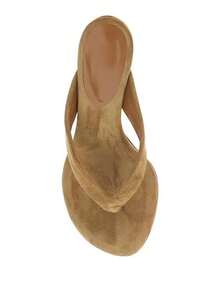 Summer New Wedge Heel Thong Sandals, 8cm High Heel Commuter Versatile Women's Outdoor Wear - Khaki - View 4