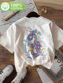 Camiseta de verano estampada de manga corta para mujer, top para mujer, tejido de algodón puro, corte regular.blusas para mujer playeras de mujer blusas casuales para dama conjuntos de mujer - Blanco - Ver 1