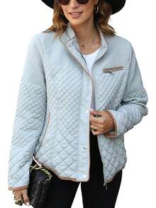 Bellivera Chaqueta acolchada ligera acolchada, abrigo de burbuja de moda otoño invierno para mujer - 087_crema - Ver 18