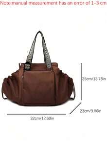 1 pieza Bolso multiusos para mamá, bolso tote de gran capacidad y mochila, estilo unisex, adecuado para uso diario, compras y viajes, Nota: El color de la correa del hombro es aleatorio - Café integral - Ver 9