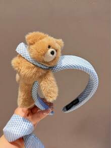 1pc Teen Girls 3D Bear Shaped Headband, Fluffy Cute Face Wash Hairband, Versatile Daily Hair Accessory - Multicolor - View 7