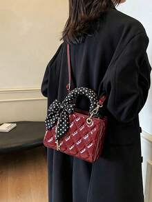 Dedoo 小眾高端 Dafei 女款包 2026 時尚奢華熱銷新款刺繡包，手提包、單肩包與斜挎包，適用於度假、旅行、通勤、送禮、派對、新娘包 - 酒紅色 - 查看 5