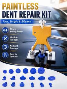 Pops A Dent Dent Repair Kit, Car Dent Puller PDR Tool, Adjustable Gold Dent Lifter, Glue Pulling Tabs, Dent Removal Tool For Car, Truck, SUV, Motorcycle, Refrigerator Body Dent Repair, Hail Damage Door Dent DIY Repair - A - View 6
