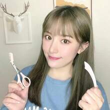 眉毛剪刀附梳子與彎曲刀片套組,便攜式精準修眉組合套件,適用日常化妝修容,鋒利不鏽鋼美容工具組,眉形修整與面部毛髮去除配件 - A - 查看 3