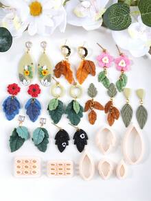 Leaf Shape Tiny Petal Clay Cutting Molds, Multipurpose Craft Supplies For Handmade Bohemian Earrings, Multi-Piece Polymer Clay Ornament DIY Kit - Leaf - View 10