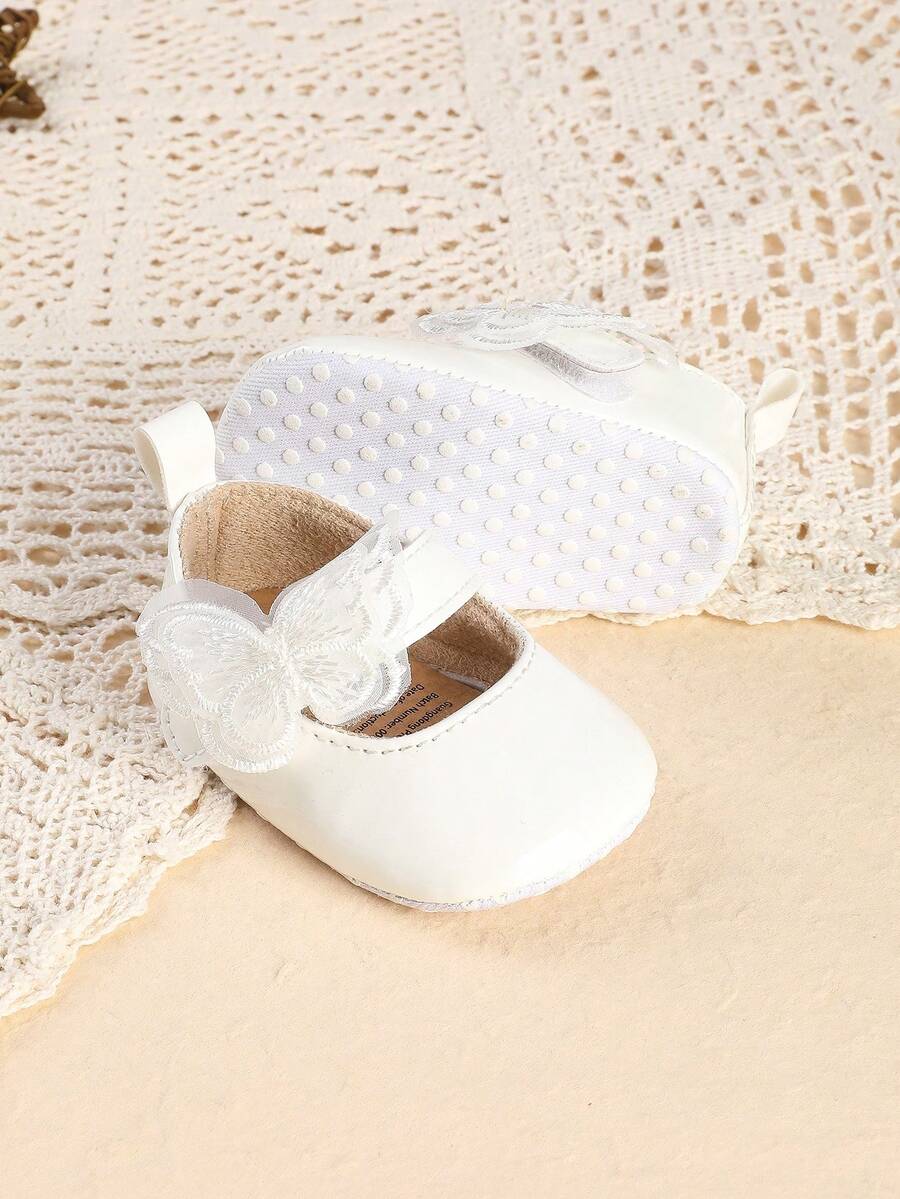 0-3-5 Months Spring/Autumn Newborn Infant Girl Solid Color Bow Cute Princess Shoes Suitable For Indoor/Outdoor