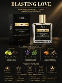 FLATPEA 50ml 男士費洛蒙香水噴霧，持久東方木質調香氣，便攜噴霧，奢華禮盒裝，適合男士約會、夜間派對、商務辦公、日常出行，情人節、生日、週年紀念送給紳士的完美禮物 - 東方木質調 - 查看 3
