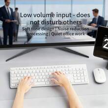 Conjunto de teclado y ratón inalámbrico de modo dual profesional Lenovo con compatibilidad universal con portátil, PC, escritorio, tableta a través de una construcción ligera y duradera con un diseño simple y elegante para mejorar la productividad - Ver 7