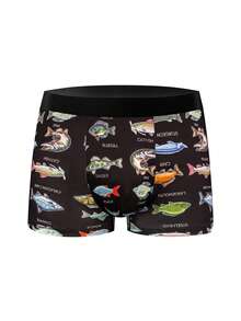 Men's Avant-Garde Street Style Printed Boxer Briefs, Random Assorted Casual Underwear - Multicolor - View 2