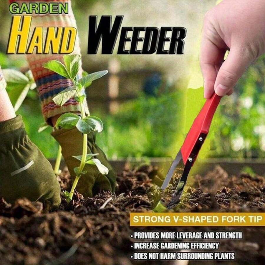 1 pieza Desherbador de mano de plástico duradero, punta de horquilla en forma de V resistente para arrancar fácilmente, herramienta manual de deshierbe simple y eficiente para césped, jardín & granja, excelente para deshierbe preciso en patio, macizo de flores, maceta y grietas estrechas - Varios estilos - Ver 1