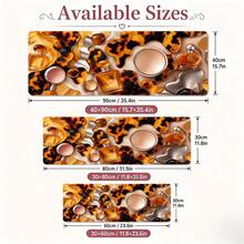 Amber Tortoise Shell Extended Mouse Pad, Glossy Resin Animal Texture Desk Mat, Fashionable Vanity Computer Pad, Wide Keyboard Mat, Suitable For Fashion Office, Makeup Table, Dorm, Laptop Setup, Gift, Non-Slip Rubber Bottom - View 5