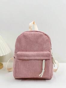 Mochila Estudiantil de Gran Capacidad Estilo Universitario para Mujeres, Adecuada para Escuela Secundaria, Preparatoria, Universidad - Rosa - Ver 2