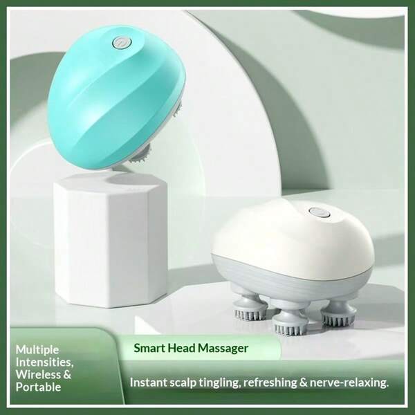 Máy massage da đầu 4D Deep Scalp SPA, máy massage đầu điện không dây chống nước IPX7, dụng cụ làm sạch da đầu 4 móng vuốt xoa bóp cầm tay giúp thư giãn dịu nhẹ, phù hợp dùng hàng ngày tại nhà và khi đi du lịch