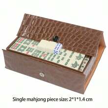 Set Mahjong Mini untuk Perjalanan, Dewasa, Permainan Mahjong Portabel Kompak 144 Ubin dengan Tas Jinjing, Ubin Mahjong Cina Ukuran Kecil untuk Liburan, Permainan Papan Perjalanan untuk Keluarga dan Teman - View 11