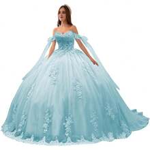 Vestidos de quinceañera de lujo con hombros descubiertos y apliques de encaje hinchado, vestido de baile precioso dulce 16 vestidos - Borgoña Deep - Ver 31