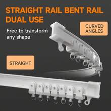 1 Set Easy To Install Flexible PVC Curtain Track, Suitable For Installing Shower Curtains, Window Curtains And Decorative Curtains. Multiple Styles Of Shower Curtain Tracks, Curtain/Shower Curtain Track Accessories And Shower Curtain Rods Available. Home Bathroom Decor, Autumn Decor, Bathroom Accessories, Back To School - Flexible PVC Curtain Tracks - View 4