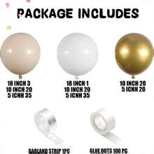 156Pcs White Sand Gold Balloon Garland Arch Kit, Nude Metallic Latex Balloons For Boho Wedding Engagement Anniversary Party Backdrop Decor - View 7