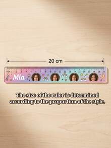 Custom Photo Name Acrylic Ruler, 20cm Cartoon Sport Kids Straight Ruler, Gradient Color School Stationery, Clear Precise Scale, Back To School Supplies For Boys Girls, Personalized Custom Gift For Daily Classroom Study - Multicolor - View 6