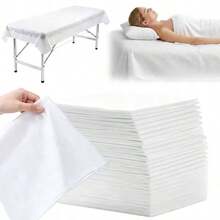 20/100pcs Disposable Bed Sheets, Suitable For Beauty Salon, Spa Massage Services, Non-Woven Breathable Bed Sheets, Size 80*180 Cm, Applicable For Tablecloth, Eyelash Extensions, Tattoo, Travel And Other Fields. - White - View 2