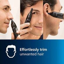 PHILIPS Nose Hair Trimmer, Series 3000 Nose Ear And Eyebrow Trimmer Showerproof With Protective Guard System, Battery-Operated, No Pulling - Gifts For Men - Multicolor - View 3