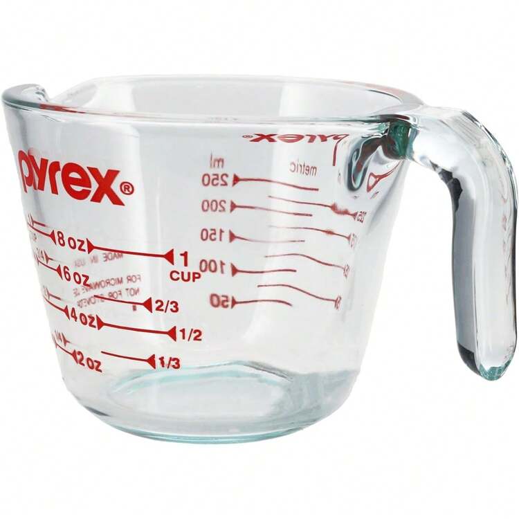 Juego de Tazas Medidoras, 3 unidades, vidrio IRCP - 1 taza - Añade 2