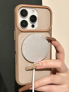 奢華親膚啞光雙色高級磁吸手機殼，相容 iPhone 17 Pro Max 17 Pro 17 16 Pro Max 16 Pro 16 15 Pro Max 15 Pro 15 14 Pro Max 14 Pro 14 13 Pro Max 13 Pro 13 12 Pro Max 11，支援無線充電，防震硬殼背蓋，情侶禮物 - 棕色 - 查看 7