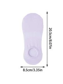 5 Pasang Kaos Kaki Perahu Tipis Ultra-Tipis Warna Es Krim Kontras Warna Solid, Kaos Kaki Pendek Anti-Selip Anti-Gesekan - MultiWarna - View 7