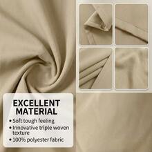 1pc Pale Yellow Blackout Curtain, Heat-Insulating Sun-Blocking Curtain, High-Density Polyester Rod Pocket Curtain, Suitable For Bedroom, Living Room, Essential For Summer Cooling - Light Yellow - View 2
