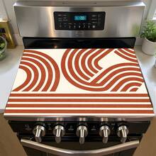 1pc 2D Red Line Bohemian Kitchen Countertop Mat, Diatomaceous Earth Material, Highly Absorbent, Suitable For Tableware, Coffee Machine, Microwave, Etc. Fashionable Watercolor Design, Ideal Choice For Modern Kitchen. - Multicolor - View 4