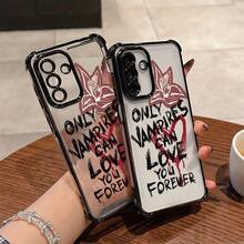 Estuche Transparent Anticaídas con Diseño de Amor Vampiro para Xiaomi Redmi Note 11 12 13 14 Pro 10C 12C 13C A1 K50 4G 5G - Cubierta Suave y Fresca - Negro - Ver 2