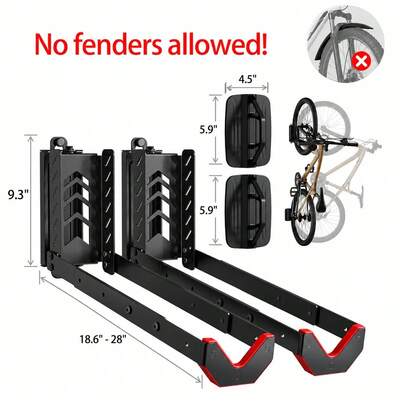 MonTEK Swivel Bike Wall Mount, Bike Hangers Garage, Space-Saving Vertical Bike Rack, Sturdy Bike Storage Rack Holds Up To 66lbs, Easy To Install, Black