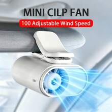 Ventilador Mini Recargable con Clip, 100 Ajustes de Velocidad, Pantalla LED para Velocidad del Viento y Nivel de Batería, Luz LED, Batería de 1800mAh, Clip Desmontable, Rotación de 360°, Adecuado para Cochecitos, Camping, Viajes - Clip-on - Ver 1