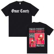 Magliette grafiche Rapper Omar Courtz Primera Musa per uomo e donna, maglietta vintage anni '90 hip-hop gotica, top estivi, maglietta oversize - Nero 15 - Visualizzare 1