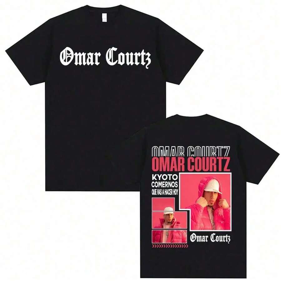 Magliette grafiche Rapper Omar Courtz Primera Musa per uomo e donna, maglietta vintage anni '90 hip-hop gotica, top estivi, maglietta oversize - Nero 15 - Visualizzare 1